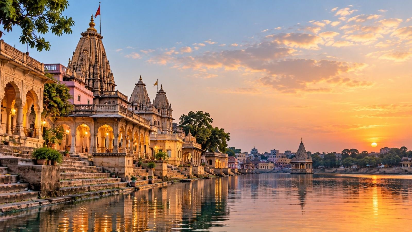 Travellers visiting a decorated Krishna temple during Janmashtami in India