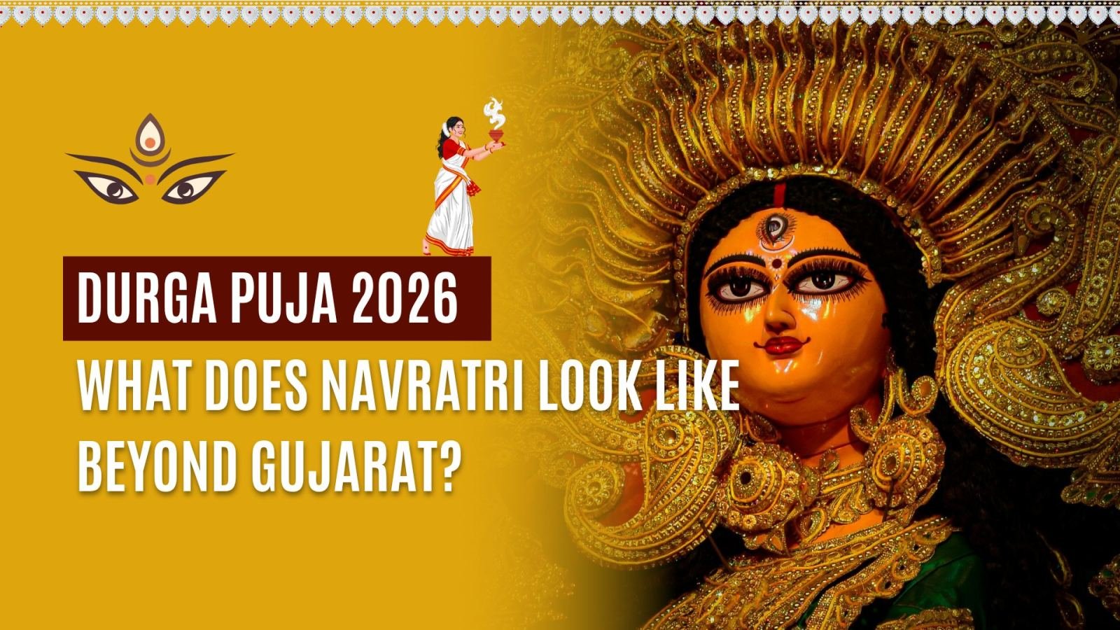 A couple experiencing Navratri celebrations across India through local traditions, festive decorations and cultural experiences.