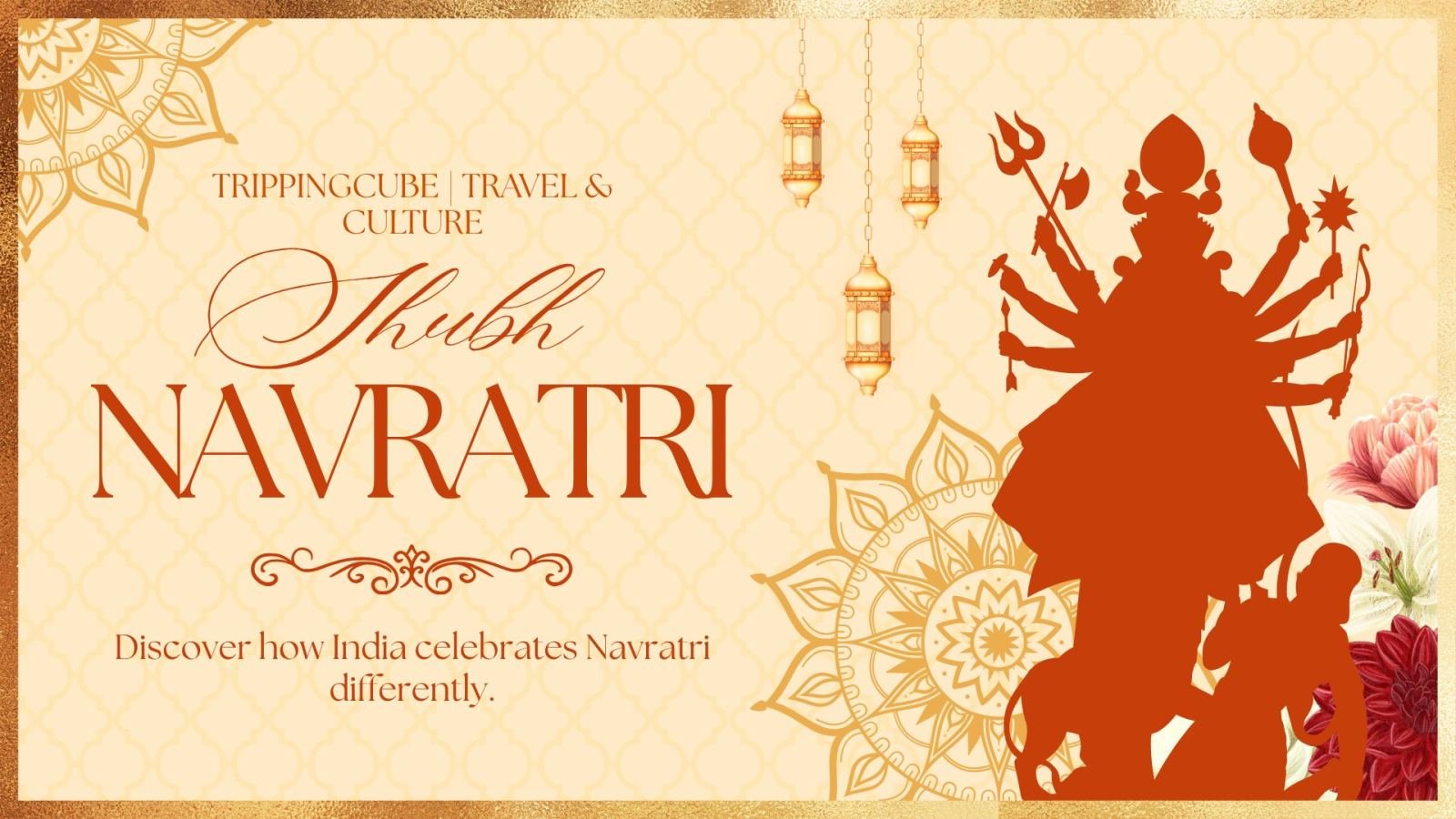 A traditional celebration showing Navratri traditions across India through festive decorations, cultural rituals and traditional attire.