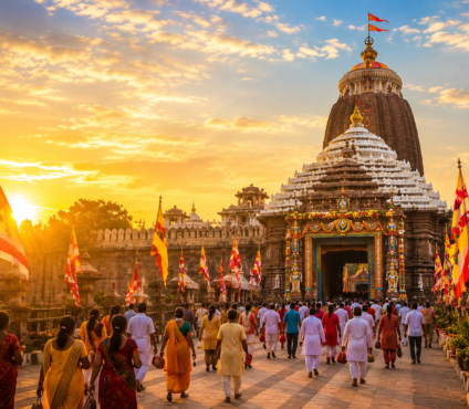 Devotees entering Jagannath Temple Puri after reopening during the sacred Nabajaubana Darshan in Odisha