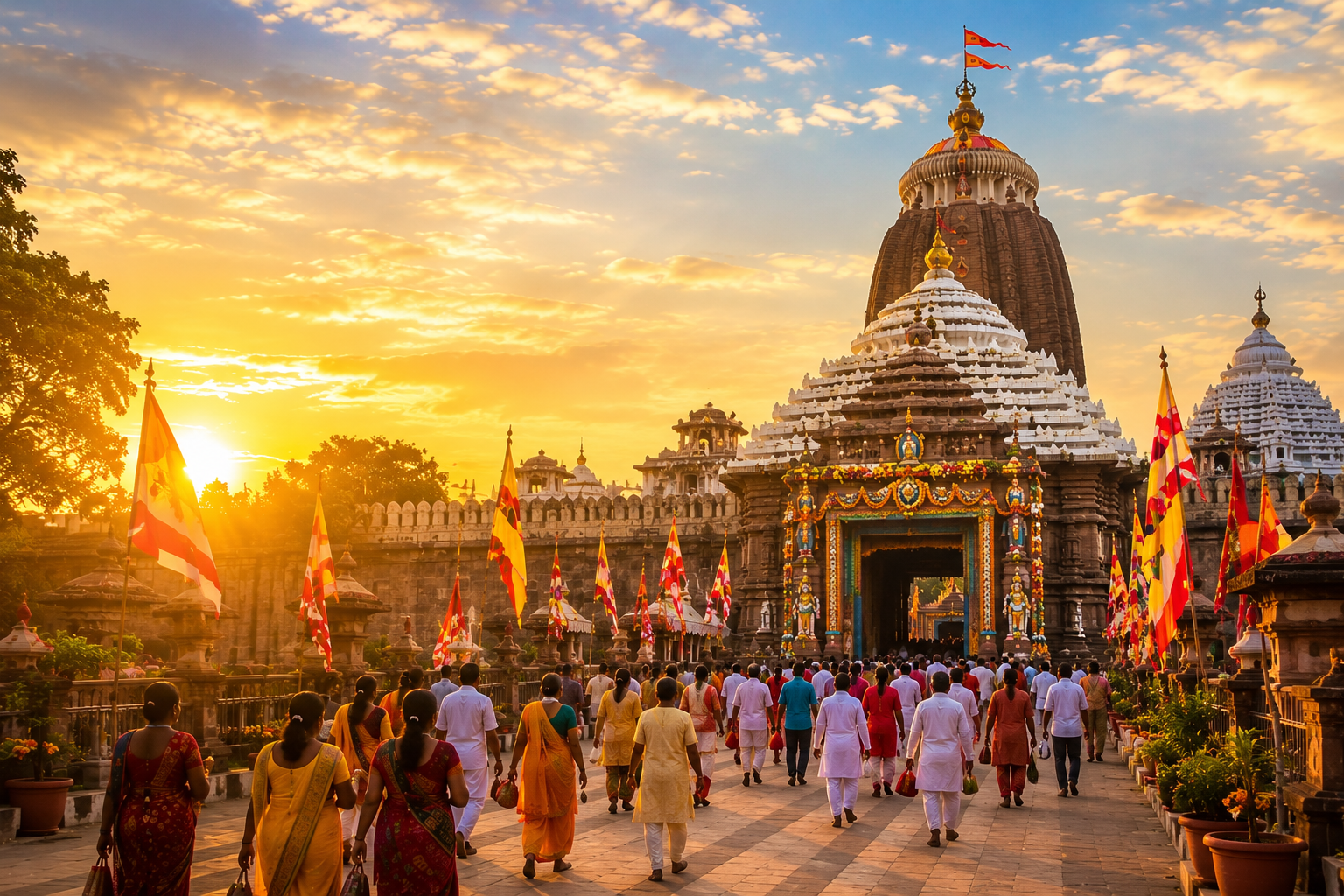 Devotees entering Jagannath Temple Puri after reopening during the sacred Nabajaubana Darshan in Odisha