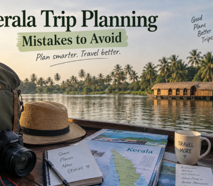 Kerala trip planning with a map, travel itinerary and Kerala destinations